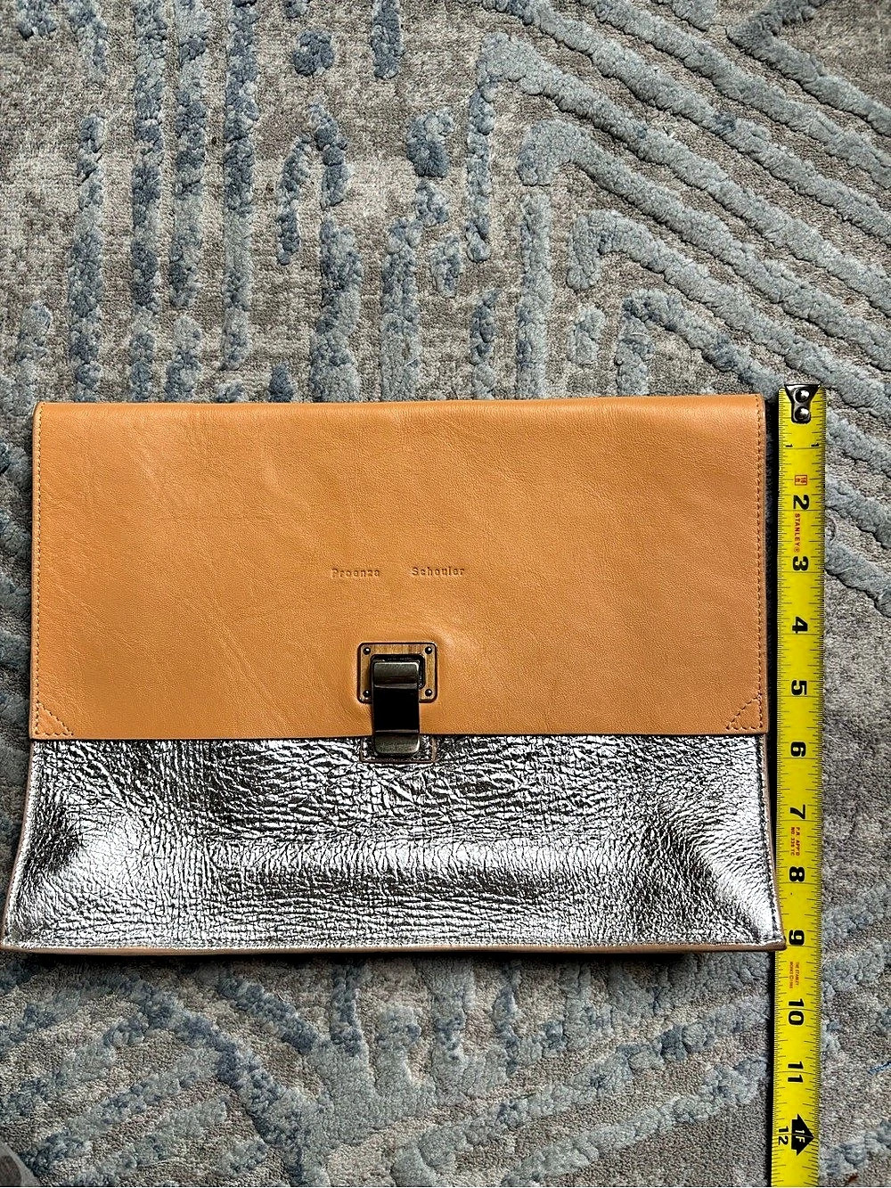 Proenza Schouler Lunch Bag Clutch in Brown & Silver